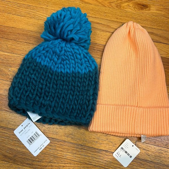 Lot of 2 New Free People Cozy Up Beanies - Picture 2 of 4